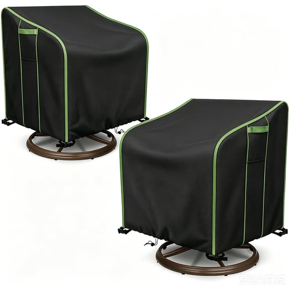 Outdoor Chair Cover 2 Pack,Heavy Duty Waterproof Patio Chair Covers for All-Weather Protection Outdoor Lawn Furniture, Black-35W X 38D X 31H inches