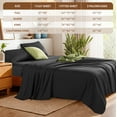 thumbnail image 2 of Baauye 100% Cotton Sheet Set, 1000 Thread Count Durable 4-Piece Bed Sheets with 16" Deep Pocket, California King, Black, 2 of 8