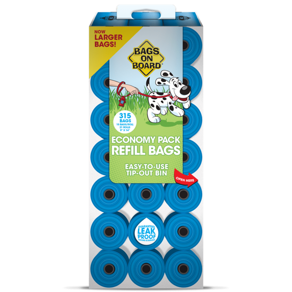 Bags On Board Dog Poop Bags Strong, Leak Proof Dog Waste Bags 9 x14