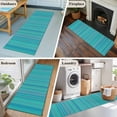 thumbnail image 5 of Turquoise Stripes 2'x6' Runner Rugs for Hallway Kitchen Bedside Non Slip Washable, Modern Abstract Art Striped Farmhouse Entryway Rug Runners with Rubber Backing, Long Carpet Runner for Laundry Room, 5 of 8