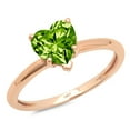thumbnail image 2 of 1.25 ct Heart Cut Natural Peridot Solitaire Engagement Ring for Women in 18K Rose Gold, 2 of 2