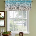 thumbnail image 3 of Ocean Water Ripple Curtain Valances for Windows, Kitchen Valance Window Treatments Panel 2 Pack, Summer Seaside Underwater Scene Rod Pocket Short Curtains for Bathroom Bedroom 42 x 12 Inch, 3 of 8