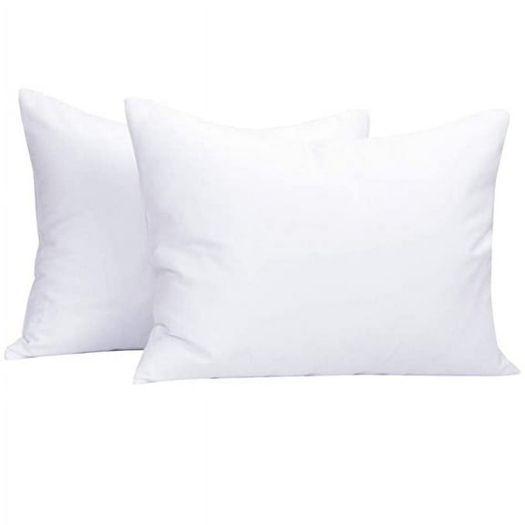 2 Pack Microfiber Zippered Toddler Pillowcases, Travel Pillow Covers, 13 x 18 Inches, White