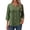 #0026-Army Green, variant on Women's Casual Blouses 3/4 Sleeve Notch Neck Single Row Button Front Blouses Bohemian Style Lightweight Breathable Elastic Waist Shirts Gift