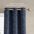 thumbnail image 5 of Jessica Simpson Groovy Paisley Grommet Window Curtains with Tiebacks, Navy, 38" x 96", 5 of 6