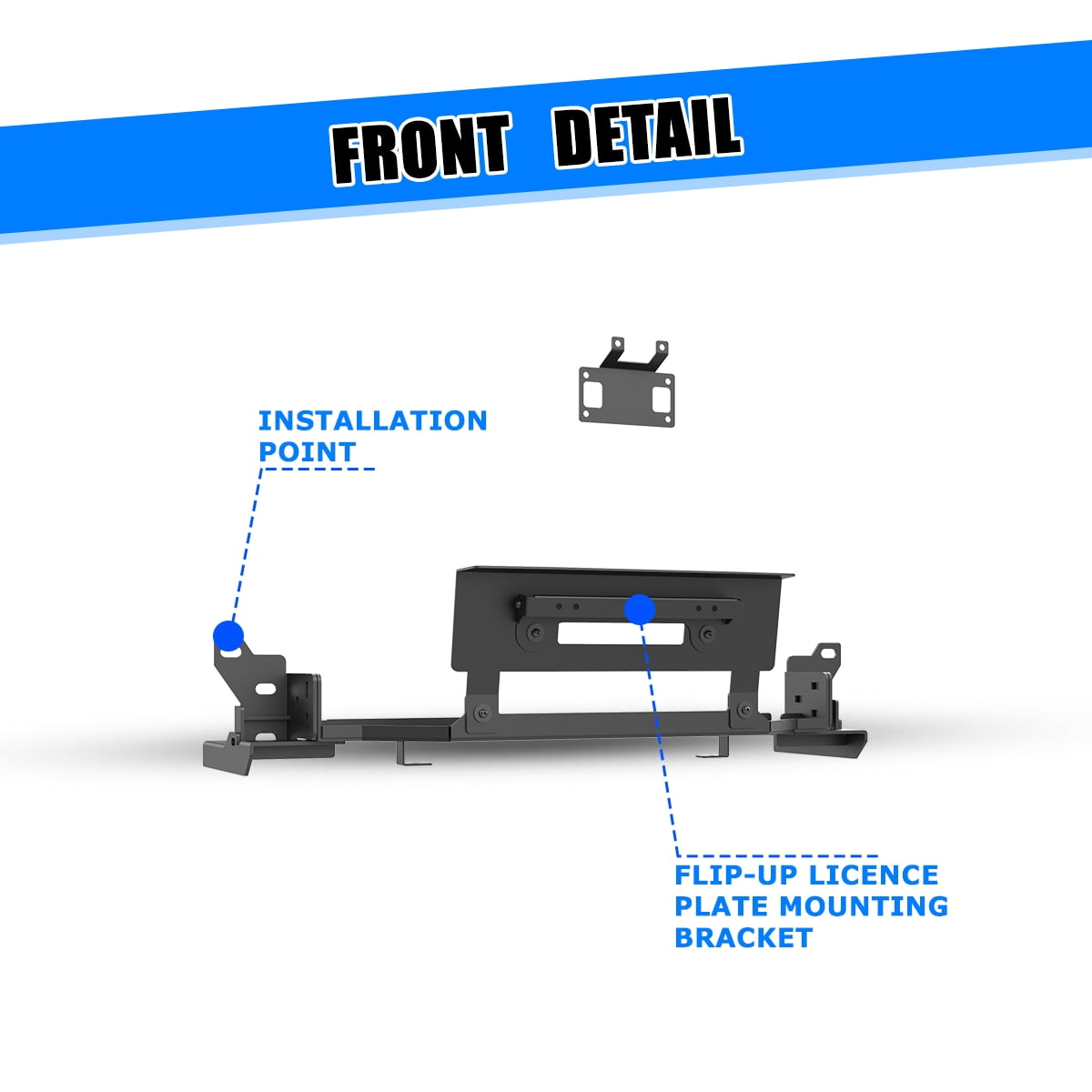 Heavy Duty Steel Front Bumper Winch Plate Fit for Nissan Frontier 2022 2023 2024,w/Licence Plate Bracket,Black Powder Coated