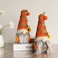 thumbnail image 3 of Otoño Acción de Gracias, Calabaza Girasol Muñeca sin rostro Adornos de gnomo, Adorno de calabaza de muñeca de elfo de felpa rústica hecha a mano (B) oso de fresa Electrónica, 3 of 5