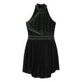 thumbnail image 5 of Lejafay Kids Girls Sleeveless Mock Neck Ice Skating Ballet Latin Dress Shiny Sequins Rhinestones Black 14, 5 of 7
