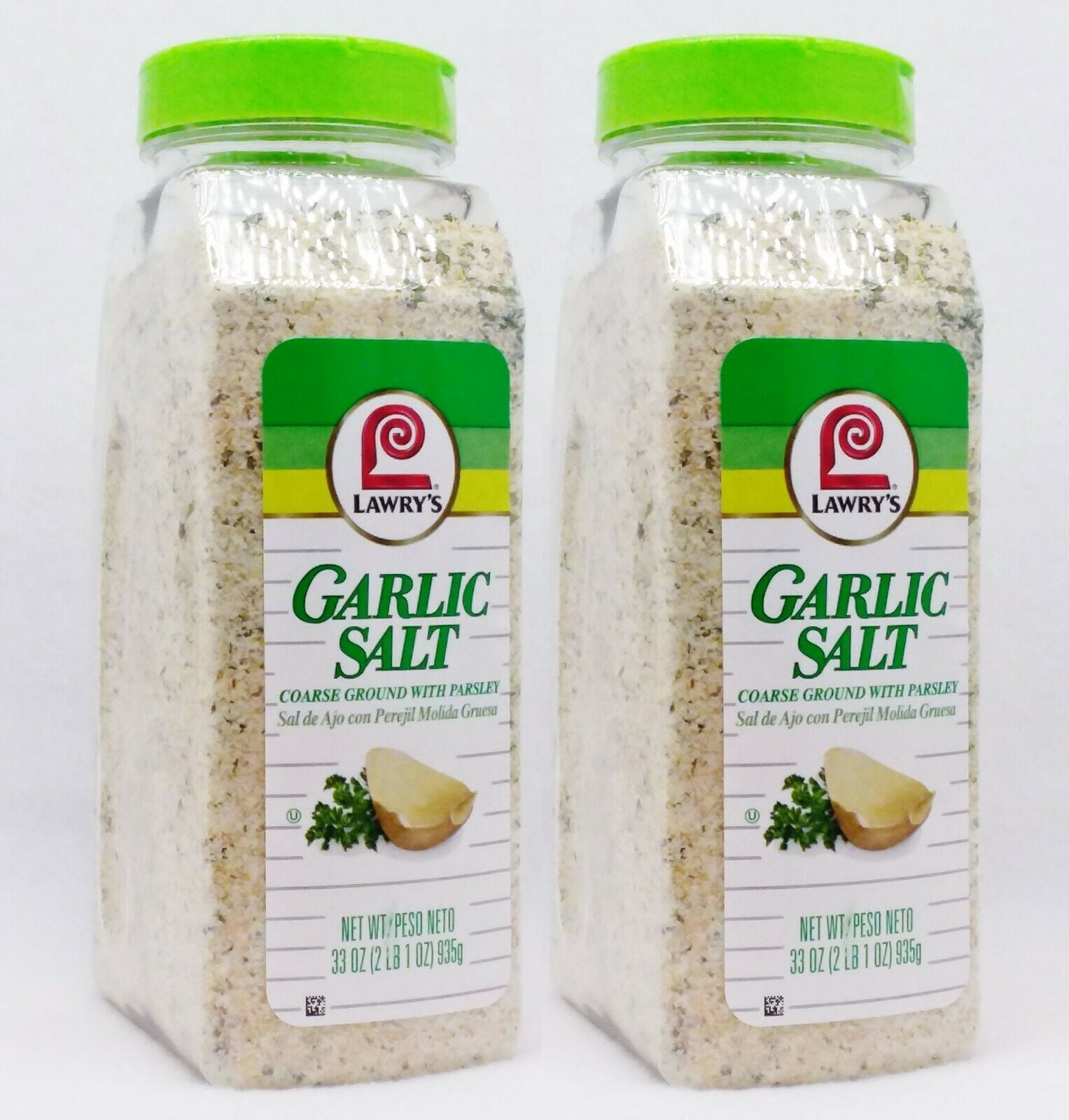 2 PackLawrys Coarse Ground Garlic Salt with Parsley 33 OzNew