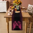 thumbnail image 2 of Pink Ribbon Table Runner 108 Inches, Wings Romantic Love Heart Flowers Black Bed Runner Dresser Scarves Tabletop for Indoor Outdoor Parties/Ceremony/Banquet, 13"x 108", 2 of 8