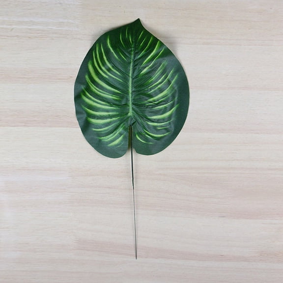 Hytrove Set of 2 Green Artificial Plant Leaves for Home Decor, Nordic Style Indoor Decorative Foliage