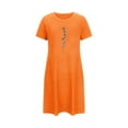thumbnail image 5 of Sakmal Short Moomoo Dresses for Women Orange Soft Mumu Dress Short Sleeve Floral Nightgowns for Women, 5 of 5