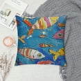 thumbnail image 2 of PRATYUS Fishes Throw Pillow Cover , Aztec Traditional Fish Pillow Cover for Kids Boys Girls Child, Cartoon Sea Animals Cushion Cover, Colorful Fishes Decorative Pillow Cover, White, 2 of 5