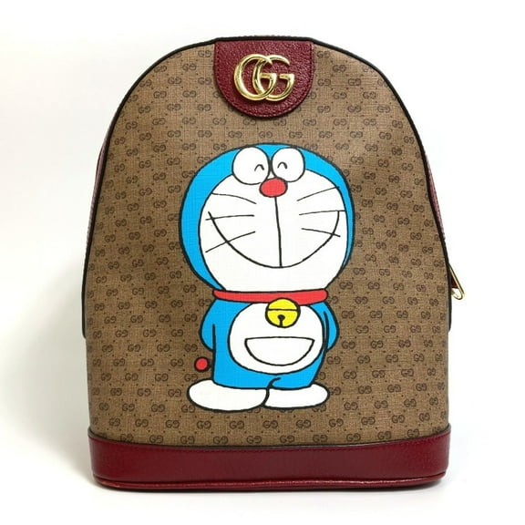 Pre-Owned GUCCI 647816 GG Supreme Doraemon x Small Backpack, PVC/Leather, Unisex,... (Good)