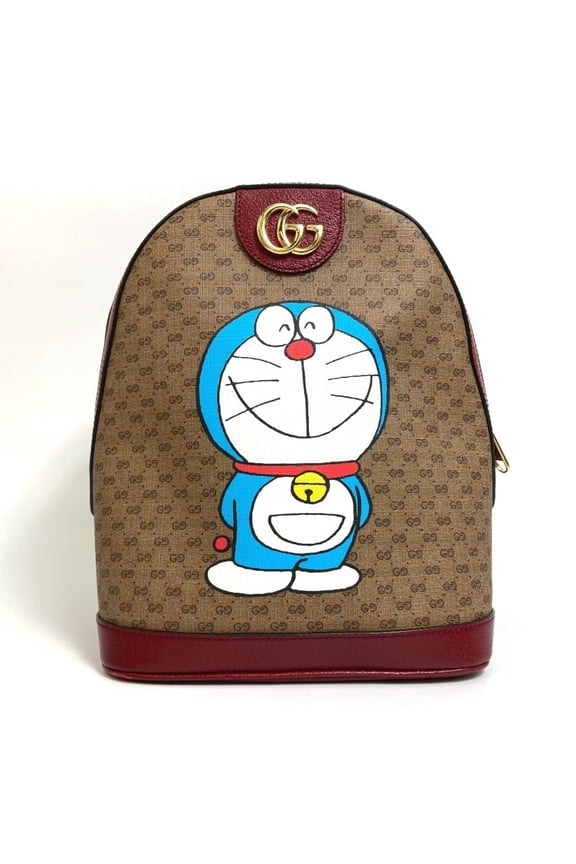 Pre-Owned GUCCI 647816 GG Supreme Doraemon x Small Backpack, PVC/Leather, Unisex,... (Good)