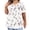 Print-White, variant on Jewelreauty Women Plus Size Summer Tops Casual Notch Neck Short Sleeve Print Tunic Blouses Shirts