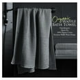 thumbnail image 5 of Organic Cotton Waffle Weave Bath Towels - Quick Dry, Absorbent, Lint Free - 2 Pack, Space Gray, 5 of 5