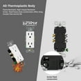 thumbnail image 4 of ELEGRP Decorative Receptacle, 15A 125V Standard Electrical Wall Outlet, 2 Pole 3 Wire, Non- tamper Resistant, NEMA 5-15R, Self-Grounding Residential Grade Outlet, UL List,Glossy White, 10 Pack, 4 of 7