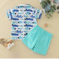 thumbnail image 2 of Vedolay Boy Short Sets Outfits 2 Piece Boy Hawaiian Short Sets Short Sleeve Button Down Shirts Shorts Suit Kids 2 Piece Summer Clothes,White 3-6 Months, 2 of 5