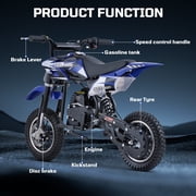Pescroa Gas Dirt Bike with 27 Miles Max Range, 39cc Dirt Bike for Kids, Kids Dirt Bike with 18 MPH Max Speed, Gas Powered Dirt Bike with 132 LBS Capacity, Mini Motorcycles for Kids, Gas Mini Bike