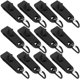 thumbnail image 1 of Paquete de 12 abrazaderas para toldo en forma de D de color negro, clip de plástico a presión resistente al viento para carpas, 1 of 5