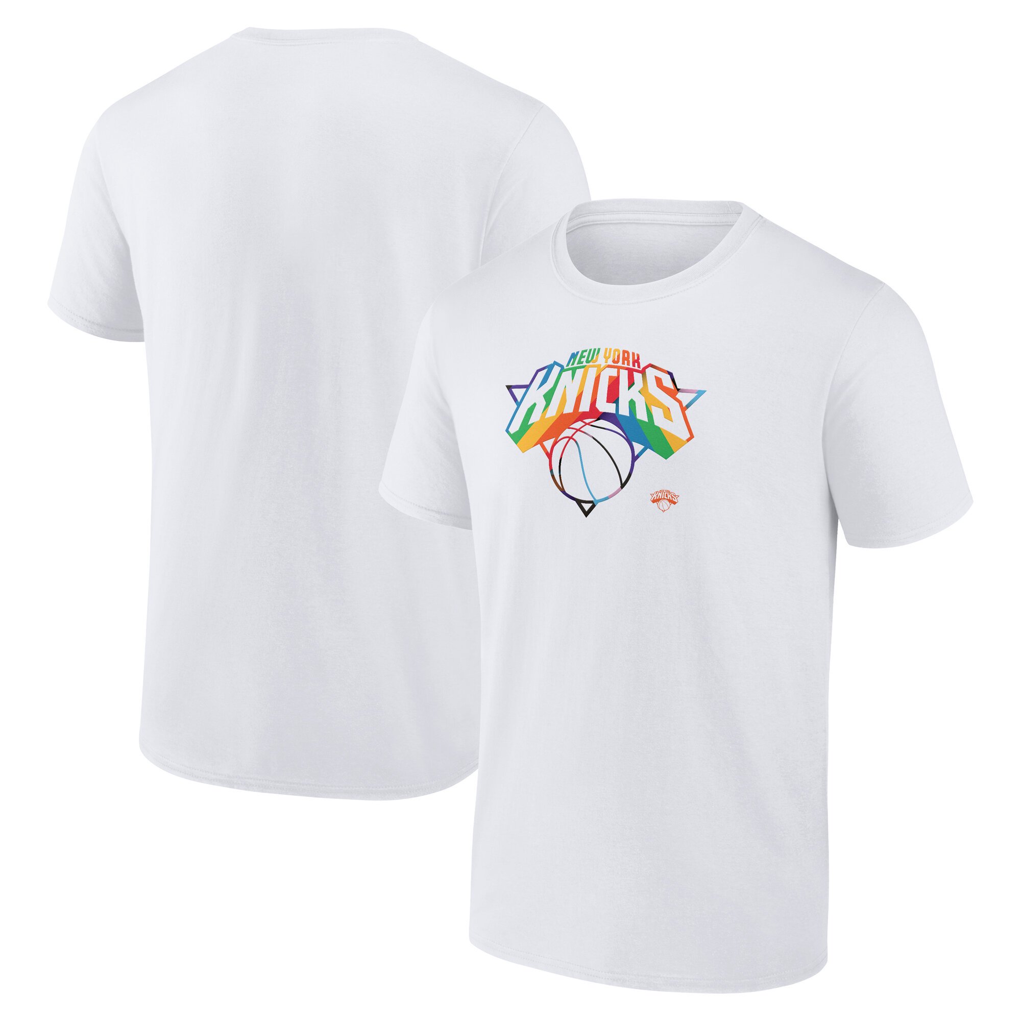Men's White New York Knicks Team Logo Pride T-Shirt