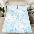 thumbnail image 2 of jejeloiu Butterfly Twin Sheet Set (3-Piece) Rustic Animal White Blue Gradient Breathable Decor For Kids, 2 of 7