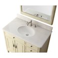 thumbnail image 4 of Benton Collection 38" Distressed Cream Cottage Bathroom Vanity with White Marble Top, 4 of 6