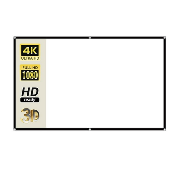 Projector Screen Soft High Density White Anti-Crease 60-200 inch Portable Foldable Support Double Sided Projection Outdoor Movie ,Better Contrast and Color