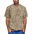 thumbnail image 2 of Dresfit Men's Gym Shirt Short Sleeve Crew Neck Work Out Tees Camouflage Lightweight Cotton Tennis Tops Basic Relaxed Fit T Shirts Beige 3XL, 2 of 6