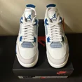 thumbnail image 2 of Ni - ke Ni - ke Air Jordan 4 Retro Off White Military Blue FV5029-141 Men's Size 10, 2 of 5