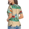 thumbnail image 3 of Honeii Colorful Plants And Insects Print Women's Classic V-Neck T-Shirt,Womens Fashion Tops,Stylish Everyday Top for Women, Casual Summer Spring Outfits Clothes-X-Large, 3 of 5