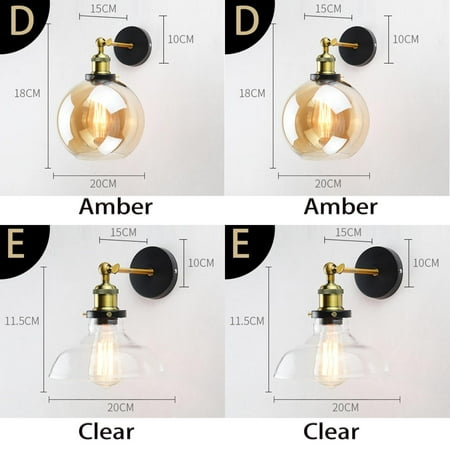 

WAGZOQN Stylish Retro Vintage Industrial Loft Wall Sconce with Clear Glass Shade and Metal Triangle Oval Design - Vintage Industrial Clear Glass Wall Light with 40W Edison Light Bulb for