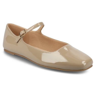 Journee Womens Carrie Buckle Square Toe Mary Jane Dress Flats, Widths Available