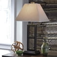 thumbnail image 2 of Signature Design by Ashley Deidra Metal Table Lamp Set (2), Black, Modern Open Frame Lamps with Linen-Look Shades, 2 of 6