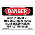 thumbnail image 1 of SignMission OS-DS-A-1824-L-2273 Panneau de Danger d'Osha de 18 x 24 Po - Zone devant Ce Panneau Électrique Doit, 1 of 1