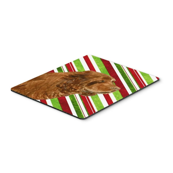 "Sussex Spaniel Candy Cane Holiday Christmas Mouse Pad Hot Pad or Trivet"