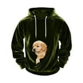 thumbnail image 2 of Oksale Men Pet Carrier Pouch Hoodie Soft Velvet Sweatshirts Loose Long Sleeve Winter Solid Color Going Out Pullover with Kangaroo Pocket Green S, 2 of 6