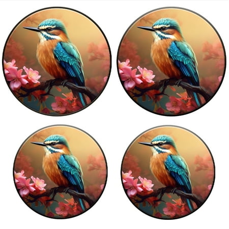 

Bahomeck Electric Stove Burner Covers Set Of 4 Beautiful Kingfisher Bird Sitting On The Branch Of Blooming Peach Tree Metal Gas Stove Burner Covers Protecting Gas Stoves 8 Inch And 10 Inch