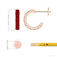 thumbnail image 4 of Angara Natural Channel-Set 1.32 ct Ruby Huggie Hoop Earrings in 14K Rose Gold for Women – July Birthstone Jewelry | Square Shaped Ruby Hoop Earrings, 4 of 9
