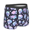 thumbnail image 4 of Uemuo Blue Skull Flower Pattern Men's Boxer Briefs,Trunk Anti-Chafing,Comfortable, Durable, and Stylish Underwear-X-Large, 4 of 9
