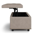 thumbnail image 3 of Hamilton Pouf de Rangement Rectangulaire à Dessus Relevable 44 Pouces L en Tissu Aspect Lin Naturel, 3 of 7