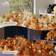 CQURE 9 Pack Fall Leaf Garland with Lights, 53.1 Ft 180 LED Battery ...