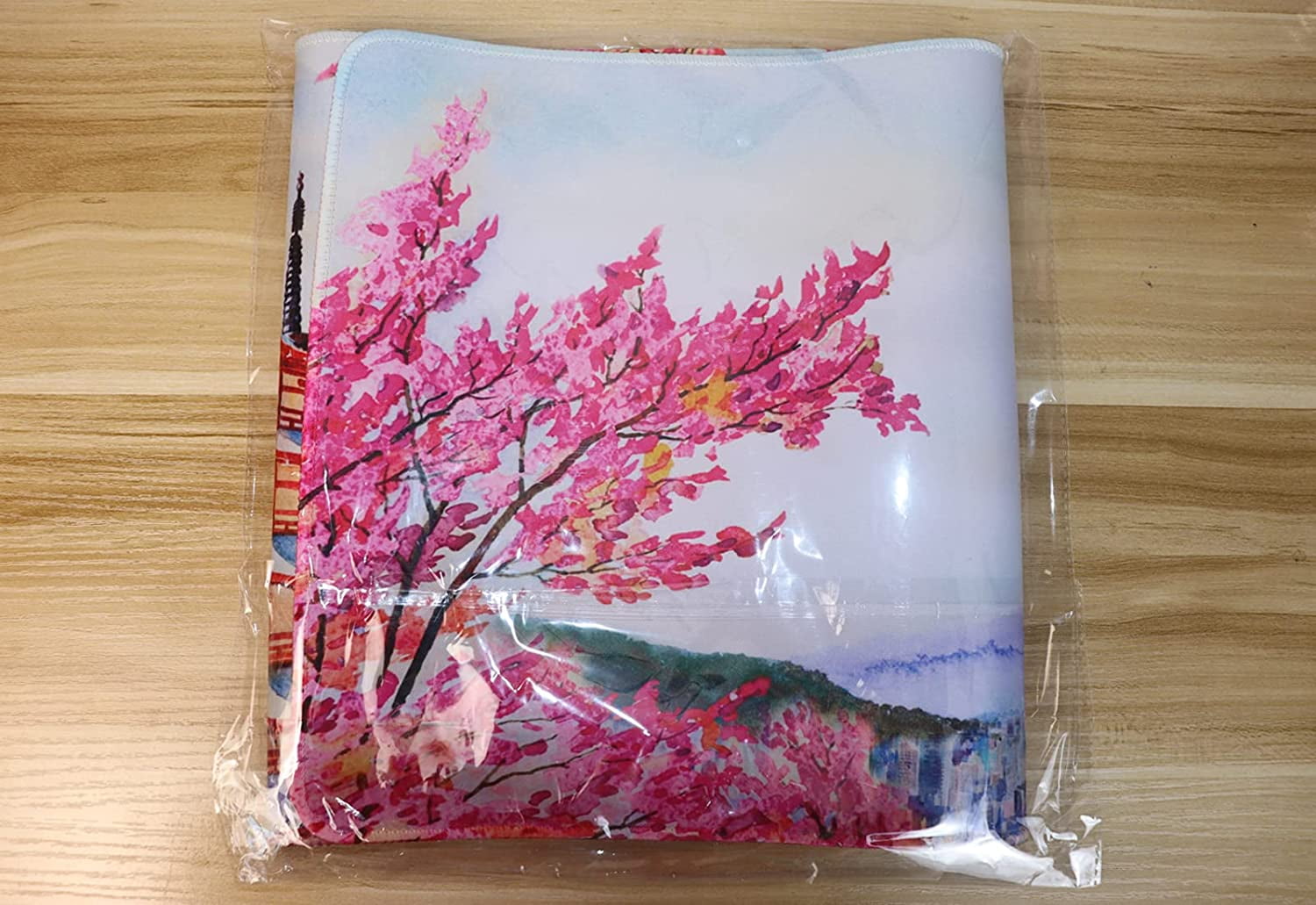 Japanese Cherry Blossom Gaming Mouse Pad XL, Extended Large Pink Full Desk Mousepad 31.5 X 11.8 Inch, Big with Stitched Edge, Non-Slip Long Computer Keyboard Mat for Office & Home Caburywe,