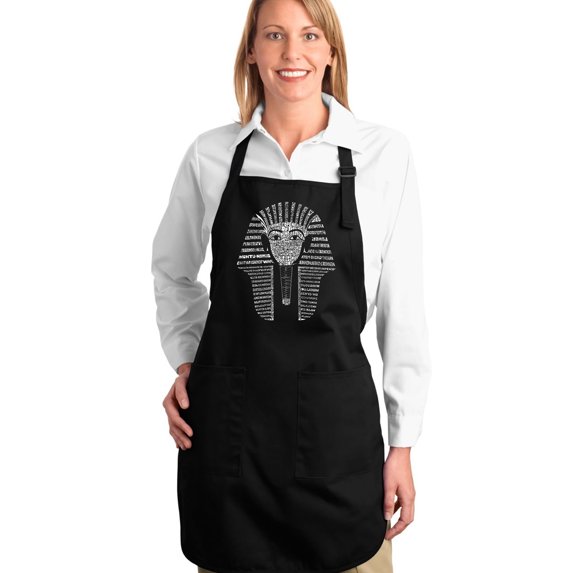 LA Pop Art Full Length Word Art Apron - KING TUT