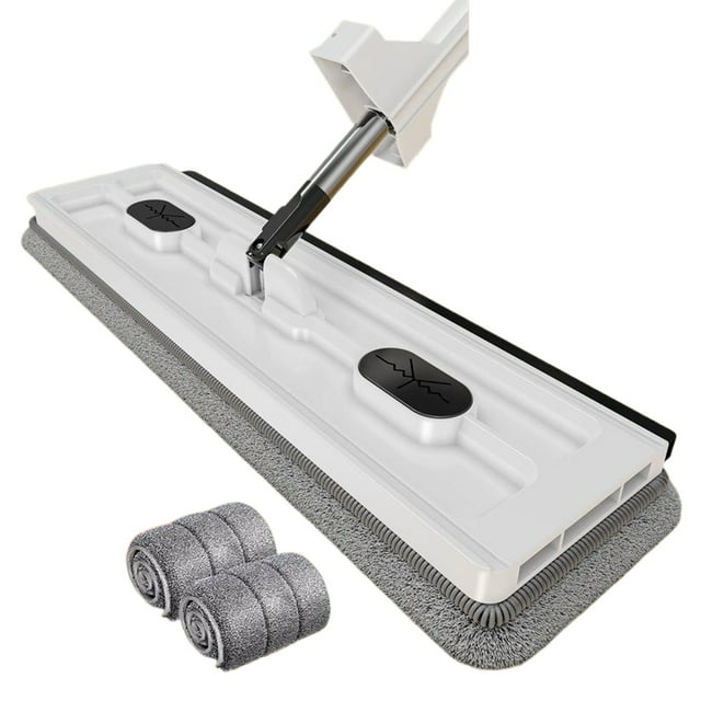 relayinert Self-contained Scraper Mop Large With Free Squeeze 360°Rotating Floor Mop Cleaning Mop Mop With Automatic Tool white+2 mop