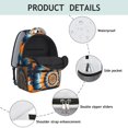 thumbnail image 4 of Orange and Blue Tie Dye Pattern Backpack for School, Cute School Bag with Adjustable Shoulder Straps and Padded Back, 15.3"x11"x6.7", 4 of 5