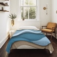 thumbnail image 4 of Blue Beige Ombre Large Tapestry for Bedroom Wall Hanging Tapestry, Geometric Moire Abstract Modern Ceiling Backdrop Tapestries Poster Blanket Wall Decor for Teens Room Living Room Dorm 86" x 104", 4 of 8