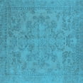 thumbnail image 1 of Ahgly Company Indoor Square Oriental Light Blue Industrial Area Rugs, 8' Square, 1 of 4