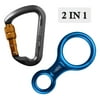 35KN / 3500kg Rescue Figure 8 Descender Rappel Device Equipment IClover for Rock Climbing Blue [2in1] IClover + Aluminum D-Ring Clip Hook Climbing Screw Locking Screwgate Rescue Carabiner Non-Auto